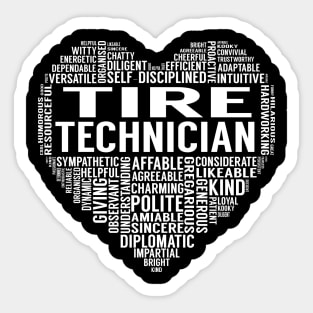 Tire Technician Heart Sticker